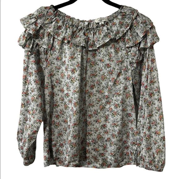 J. Crew Liberty Of London Ruffle Winding Roses Blouse Size S - Picture 2 of 10